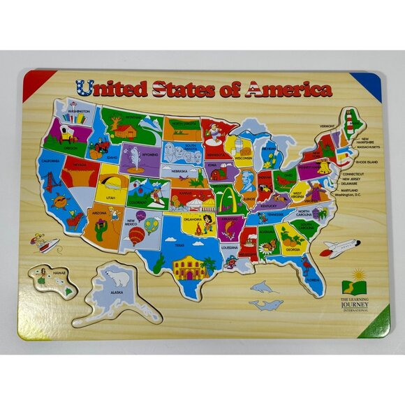 United States Of America Map Puzzle & States And Capitals Wipe-Clean Workbook Se - Picture 2 of 11